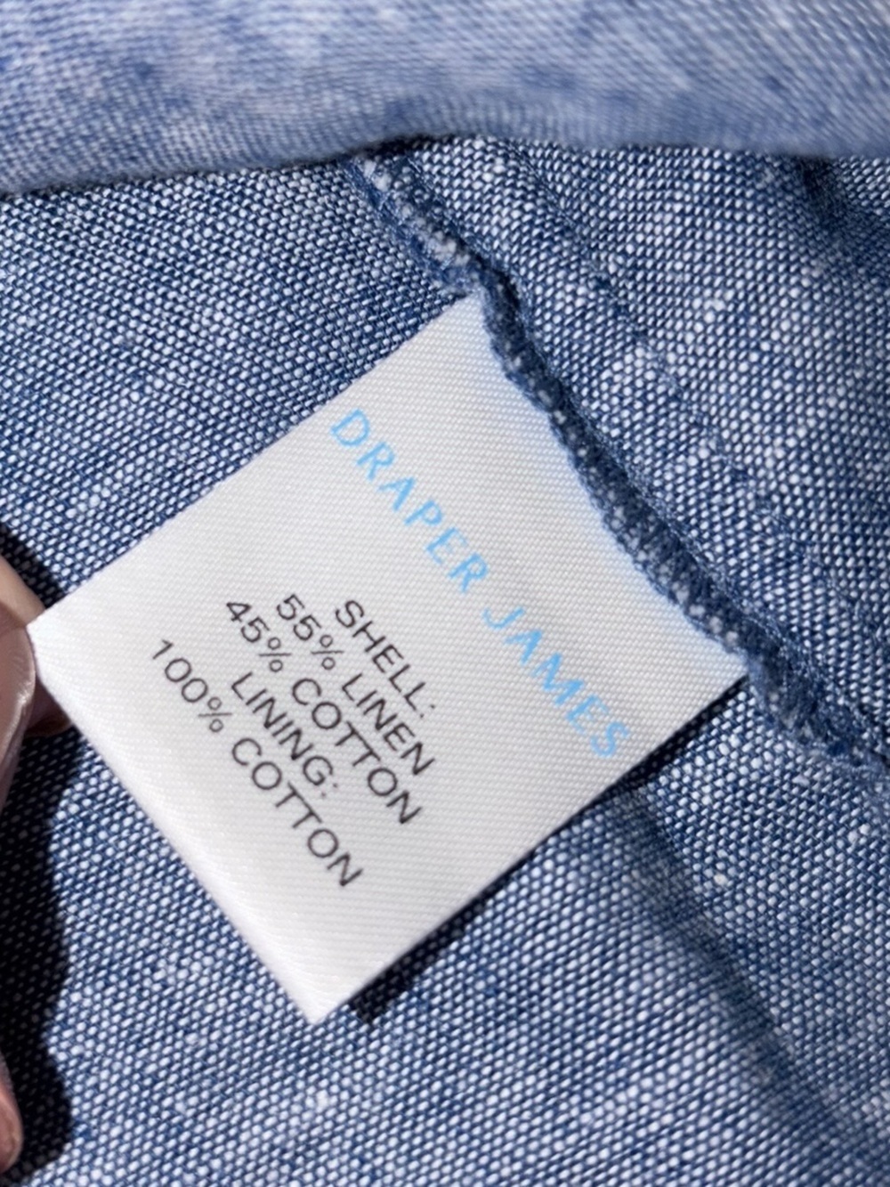 EUC Draper James Linen Cotton Blue Chambray Dress Summer Medium Granola Capsule - Picture 5 of 7